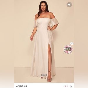 Azazie Sue White Alabaster Bridesmaids Dress